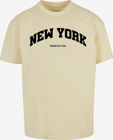 Merchcode T-Shirt 'New York Wording' in Gelb: predná strana