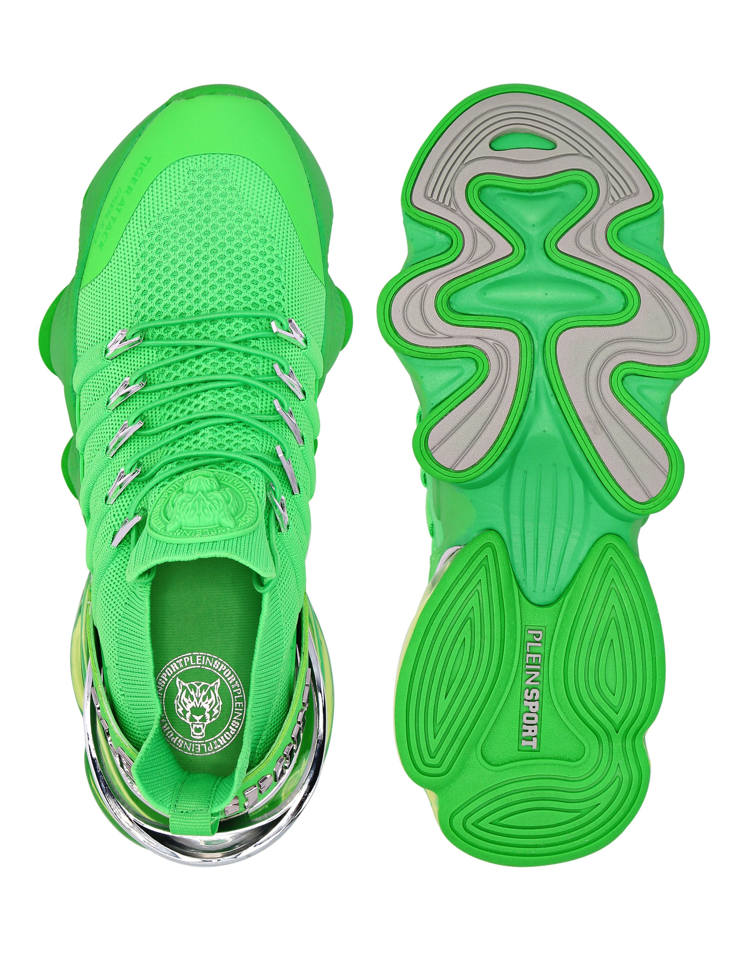 Plein Sport - Sapatilhas baixas 'Tiger Attack//Gen.x.04' em verde