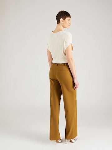 modström Loose fit Trousers with creases 'Anker' in Brown