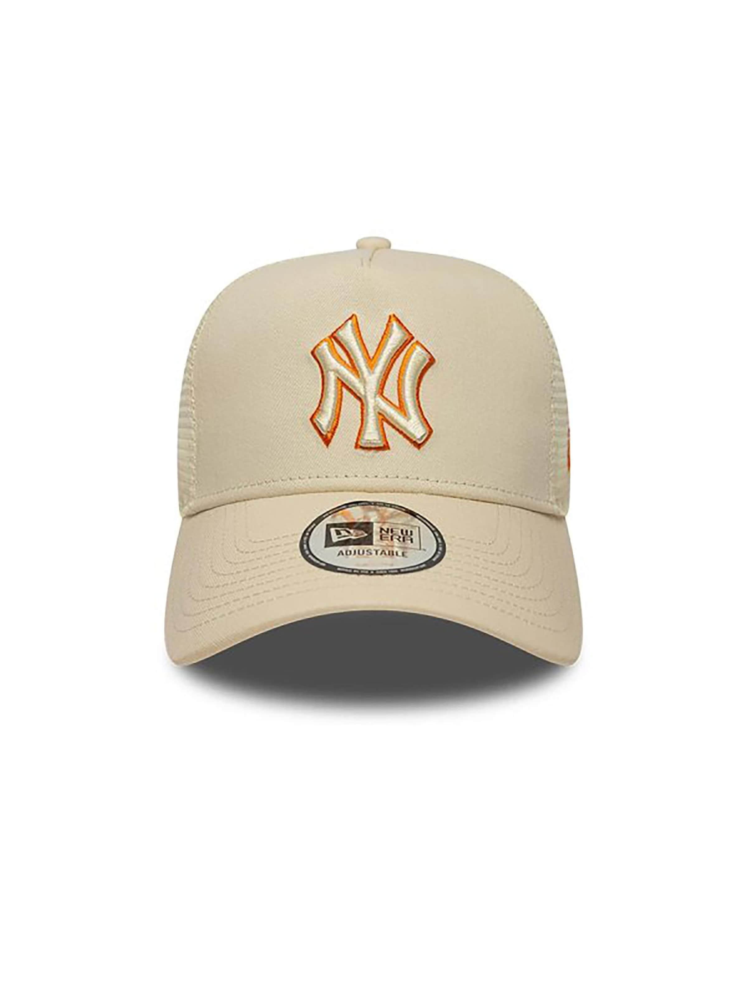 NEW ERA Cap '9FORTY Trucker Cap MLB New York Yankees Outline' in Beige: front