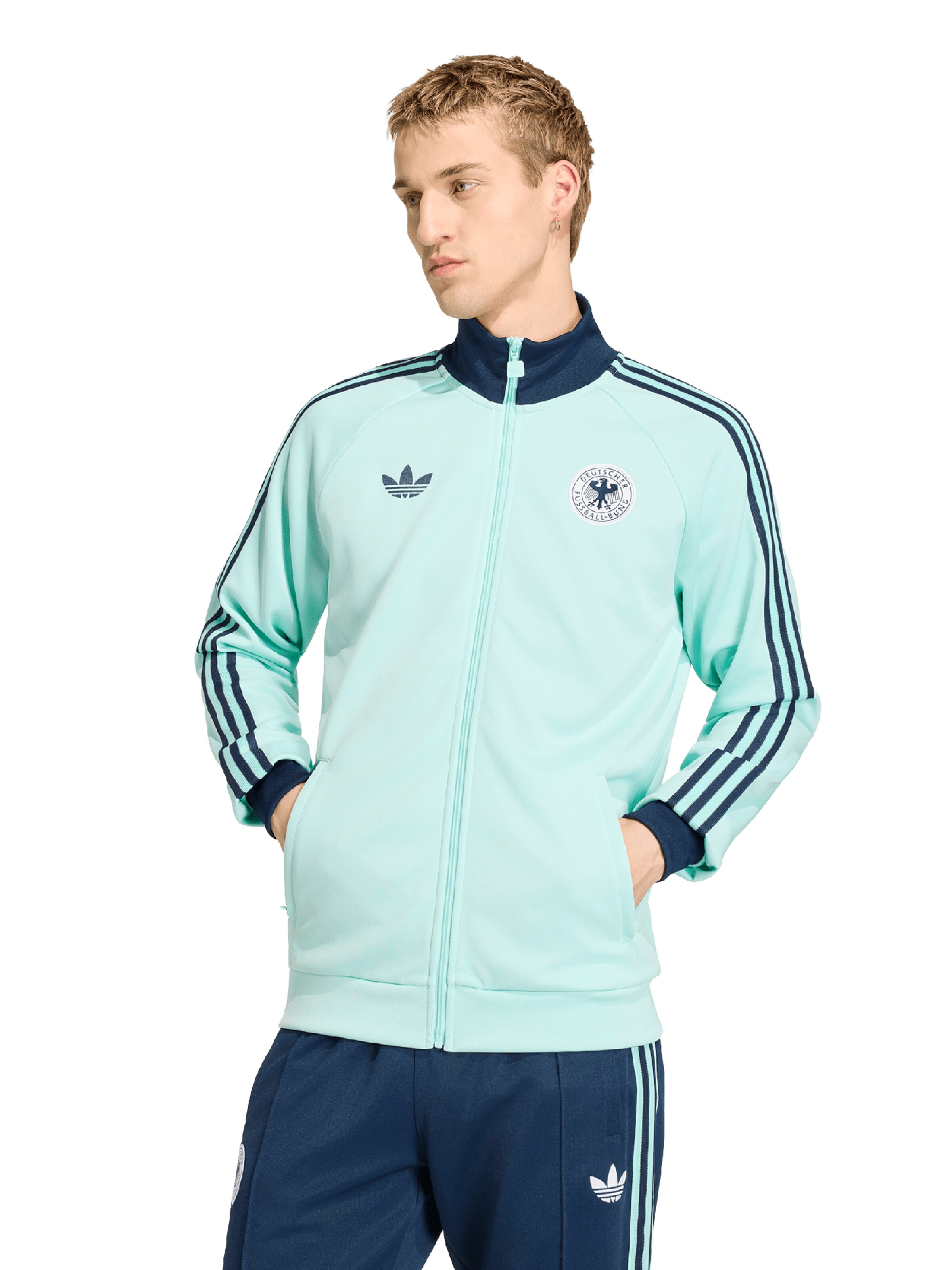 Bluză cu fermoar sport 'DFB' de la ADIDAS PERFORMANCE pe verde: față