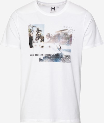 Hailys Men T-Shirt 'Marlon' en beige foncé / bleu clair / anthracite / rosé / blanc, Vue avec produit