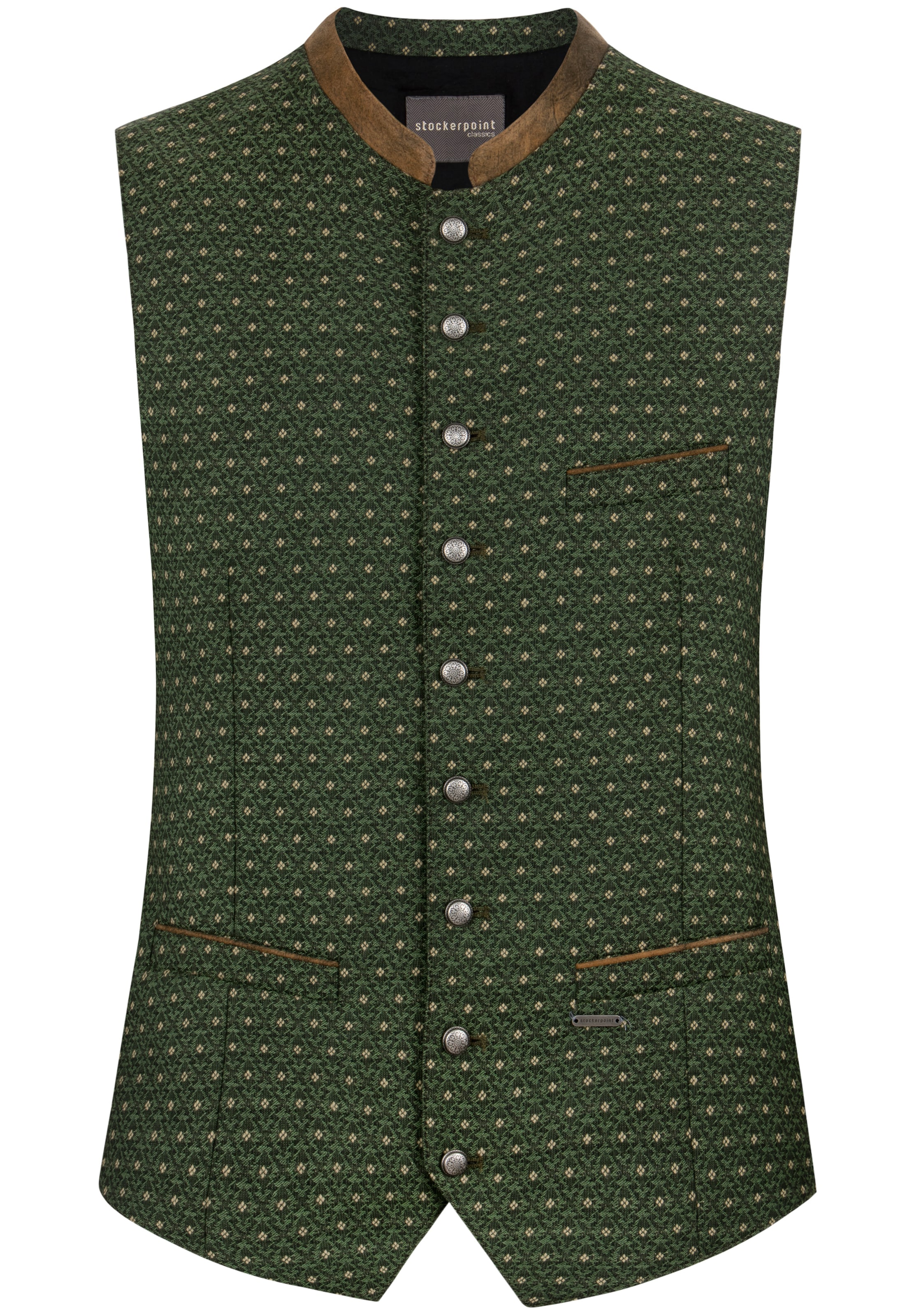 STOCKERPOINT Traditional Vest 'Renzo' in Green: front