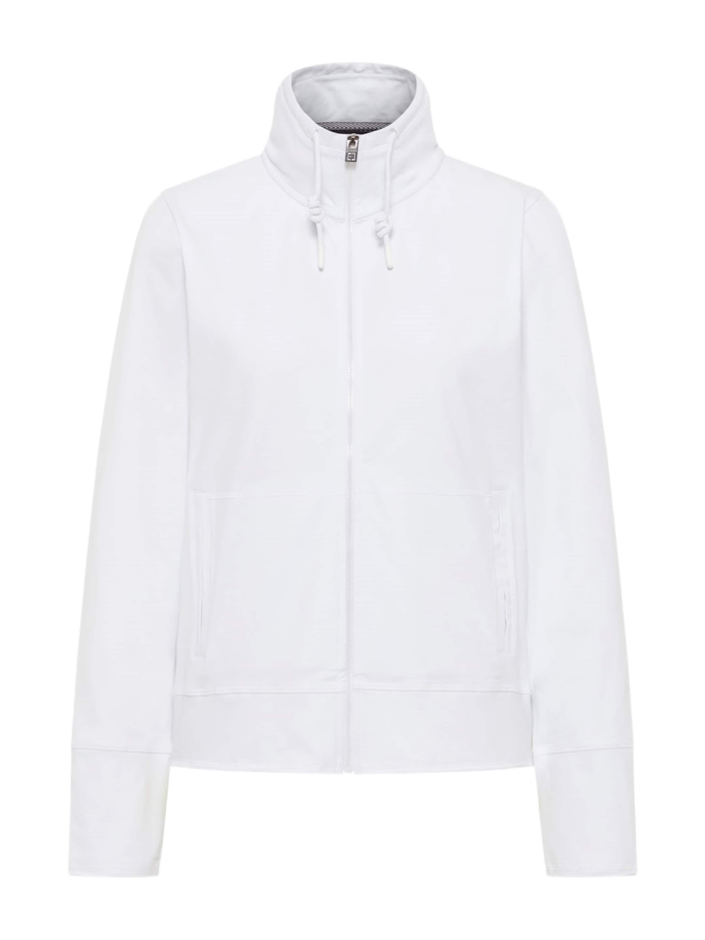 Giacca di felpa 'Enja' di Elbsand in bianco: frontale