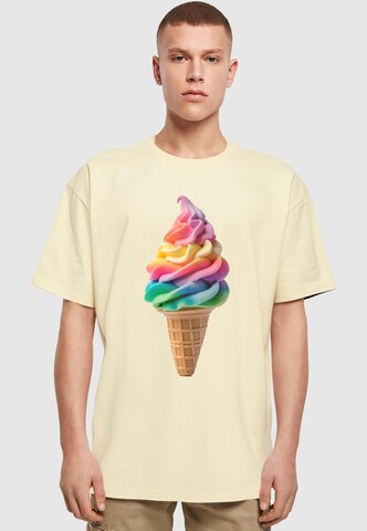 Merchcode T-Shirt 'Pride Scoops' in Gelb: Vorderseite