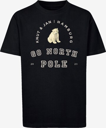 T-Shirt 'Eisbär Knut & Jan Hamburg' F4NT4STIC en noir : devant