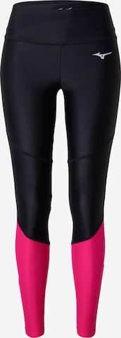 MIZUNO - Skinny Pantalón deportivo en negro: frente