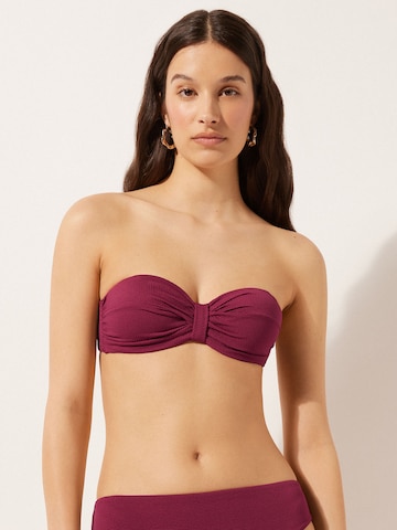CALZEDONIA Bandeau Bikini Top 'Classy Piquet' in Red: front