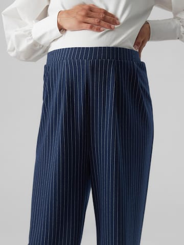 MAMALICIOUS Wide leg Pleat-Front Pants 'Mikko' in Blue