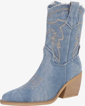 Ital-Design Cowboystiefel in Blau: Vorderseite