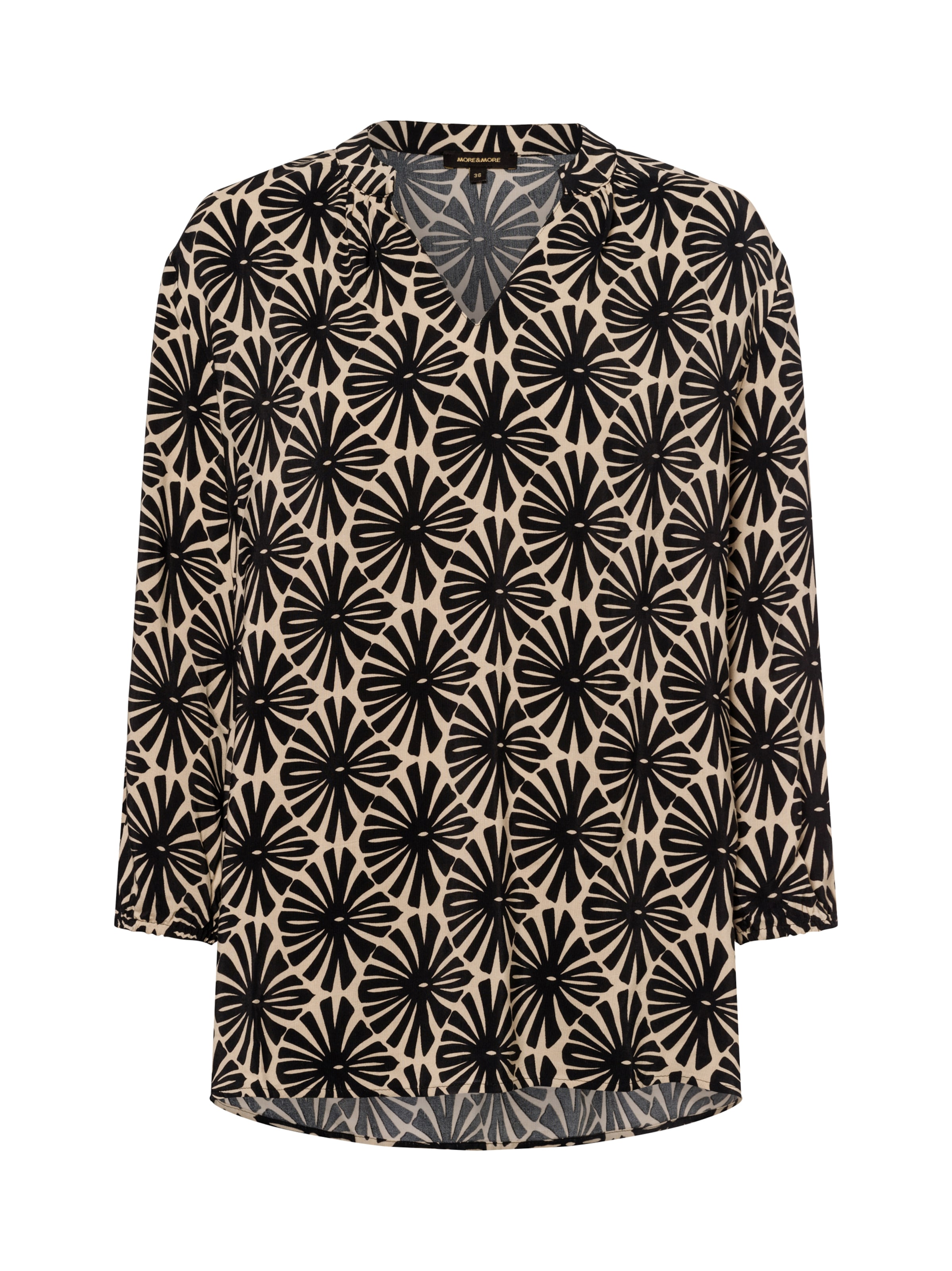 MORE & MORE Bluse in beige / schwarz, Produktansicht