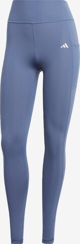 ADIDAS PERFORMANCE Skinny Sportbroek 'Optime Full-length' in Blauw: voorkant