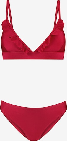 Shiwi Kolmio Bikini 'Beau' värissä punainen: etupuoli