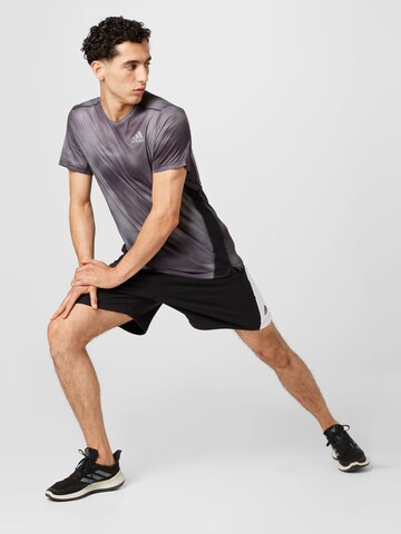 ADIDAS SPORTSWEAR Performance Shirt 'Own The Run Colorblock' in Grey