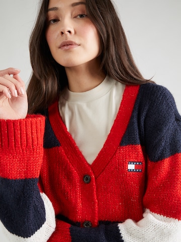 Tommy Jeans Knit Cardigan in Red
