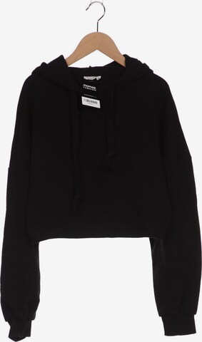 Gina Tricot Sweatshirt & Zip-Up Hoodie in XS in Black: front