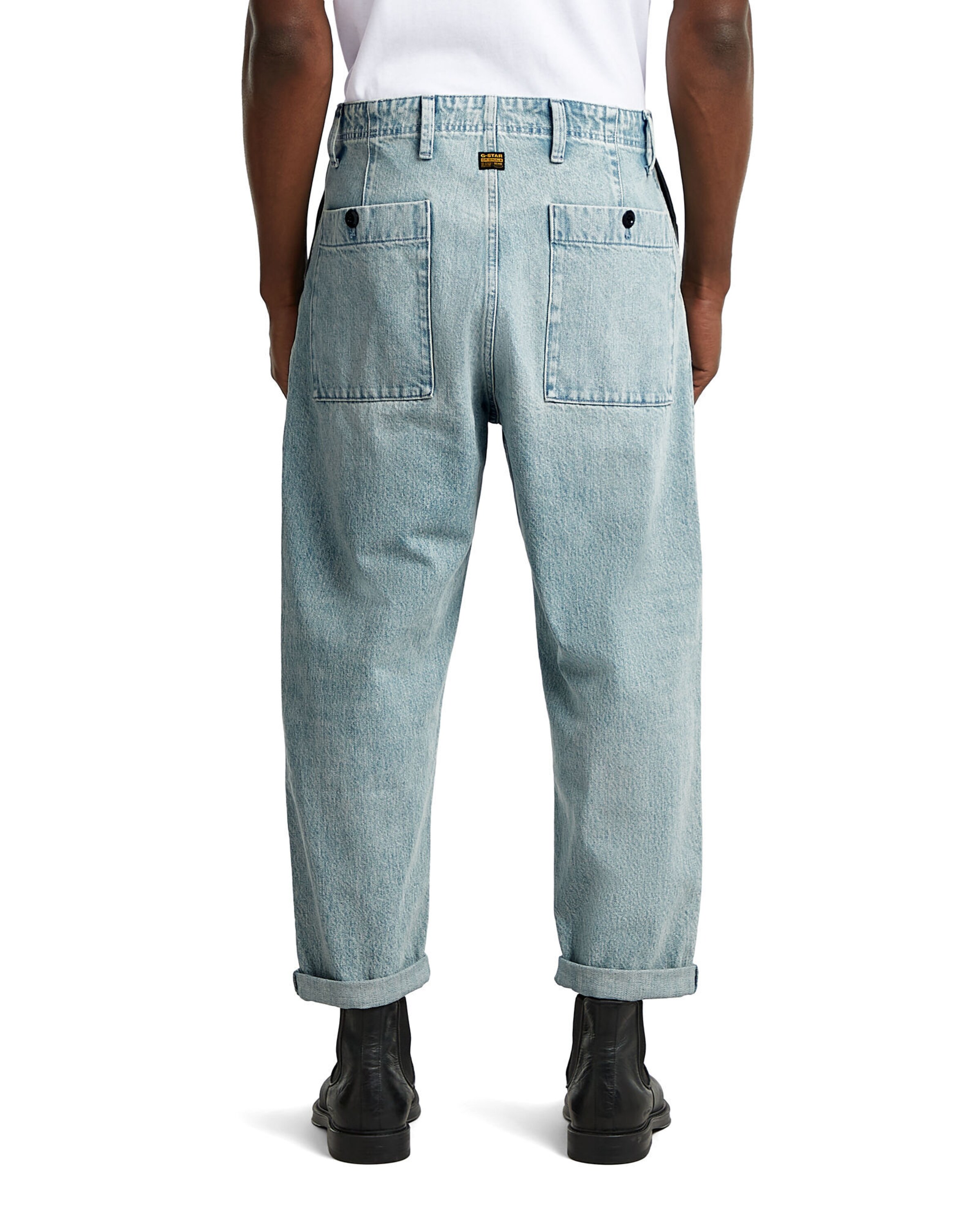G-STAR Baggy Bandplooi jeans in Bruin