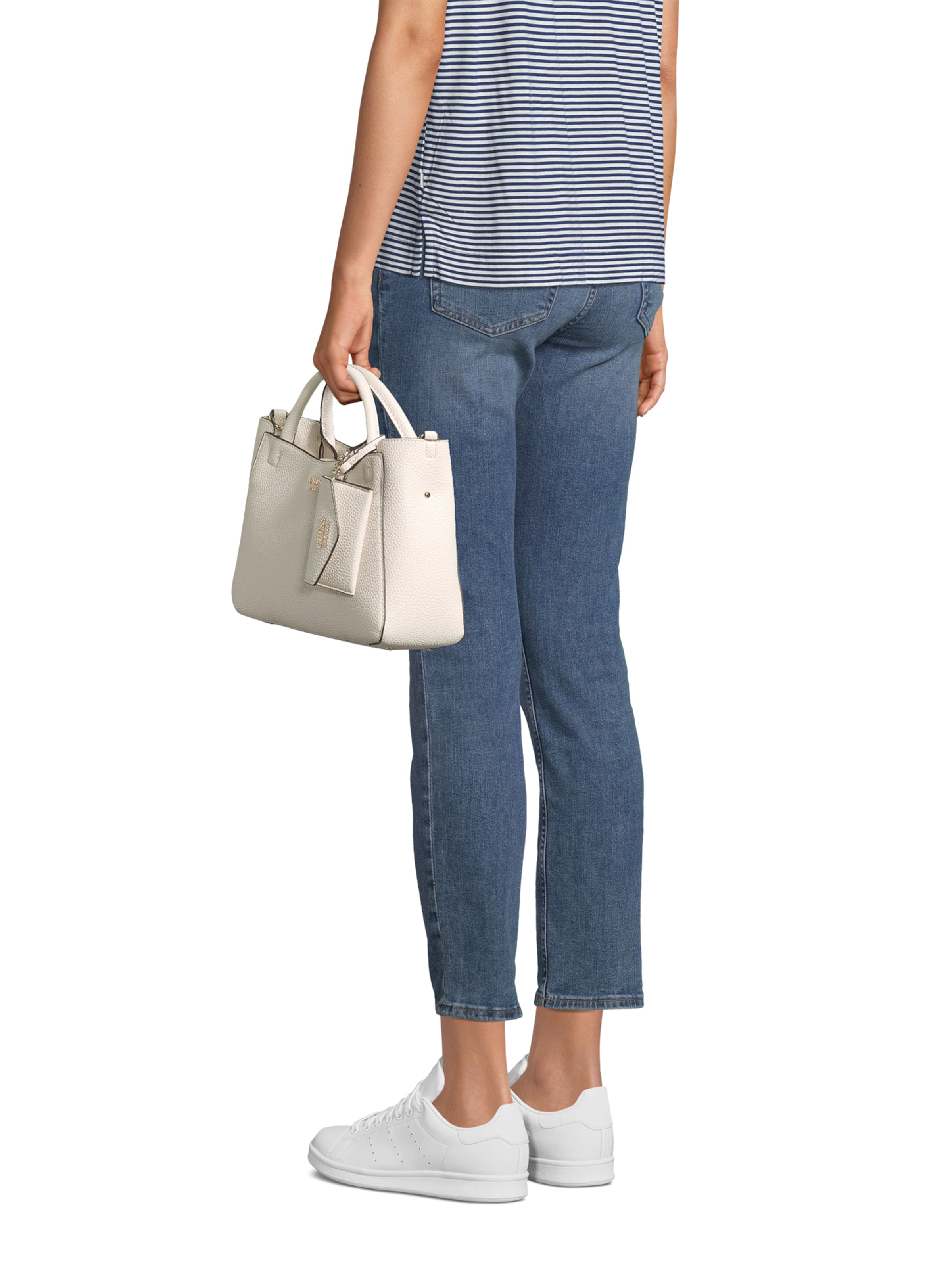 GUESS Handtasche 'BRENTON SML GIRLFRIEND SATCHEL' in Beige