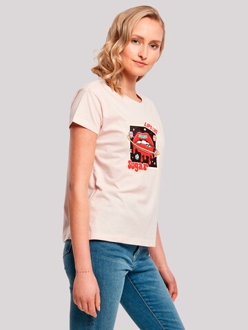 F4NT4STIC T-Shirt 'Lips Like Sugar Retro Fashion Valentinstag' in Pink