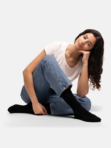 DANISH ENDURANCE Socken 'Bamboo Crew' in Schwarz: Vorderseite
