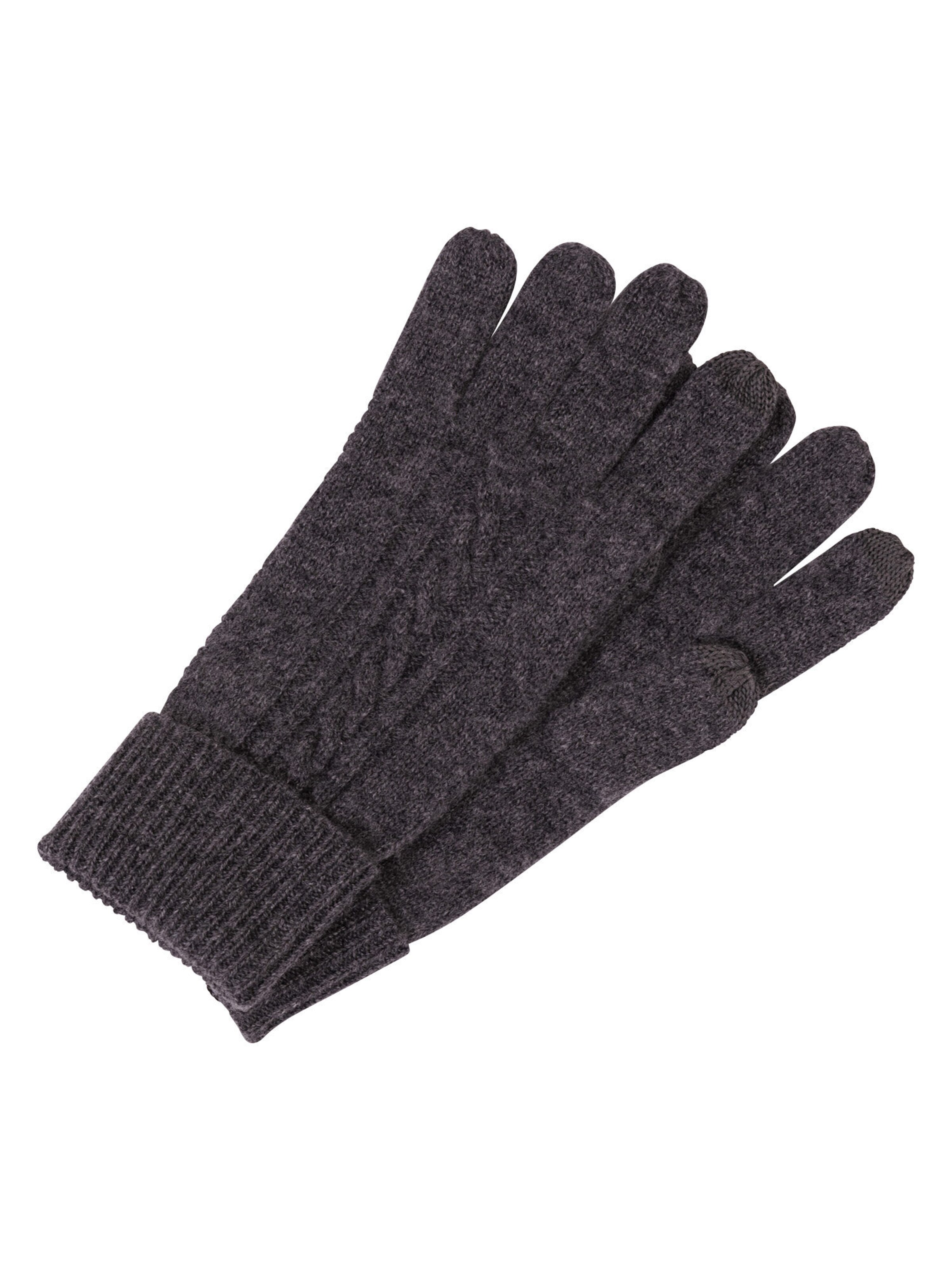 CASH-MERE.CH Full finger gloves in Grey: front