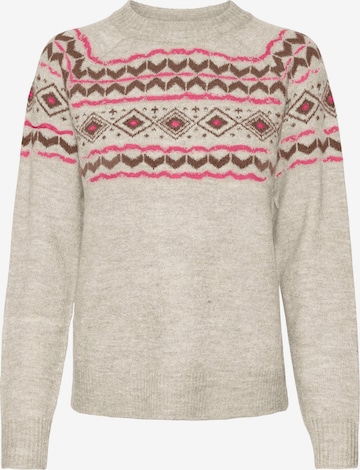 VERO MODA Trui 'Fifi Fairisle' in Beige: voorkant