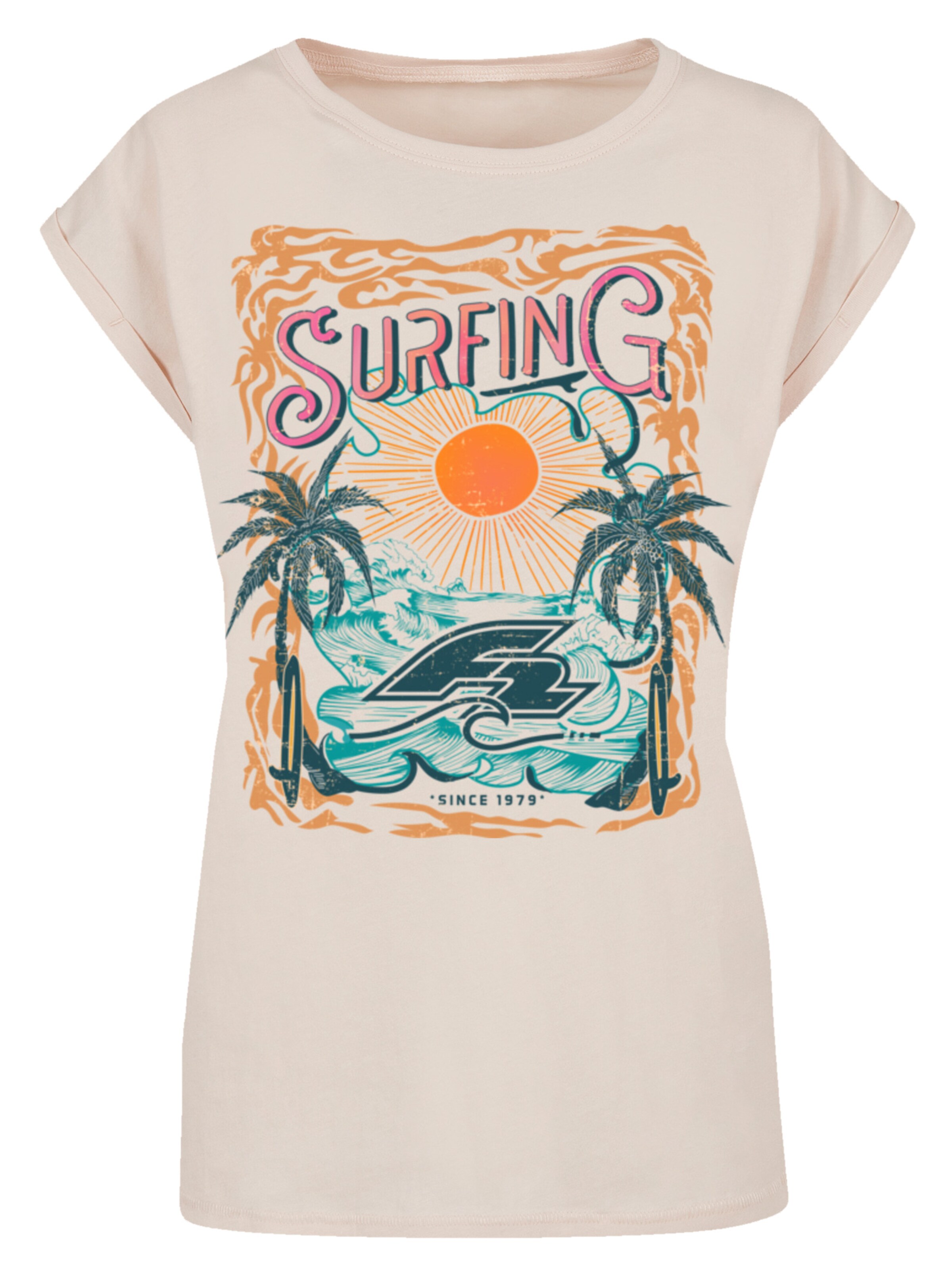 F2 T-Shirt 'F2 Surfers Sunset Sommer Vibes' in Beige: Vorderseite