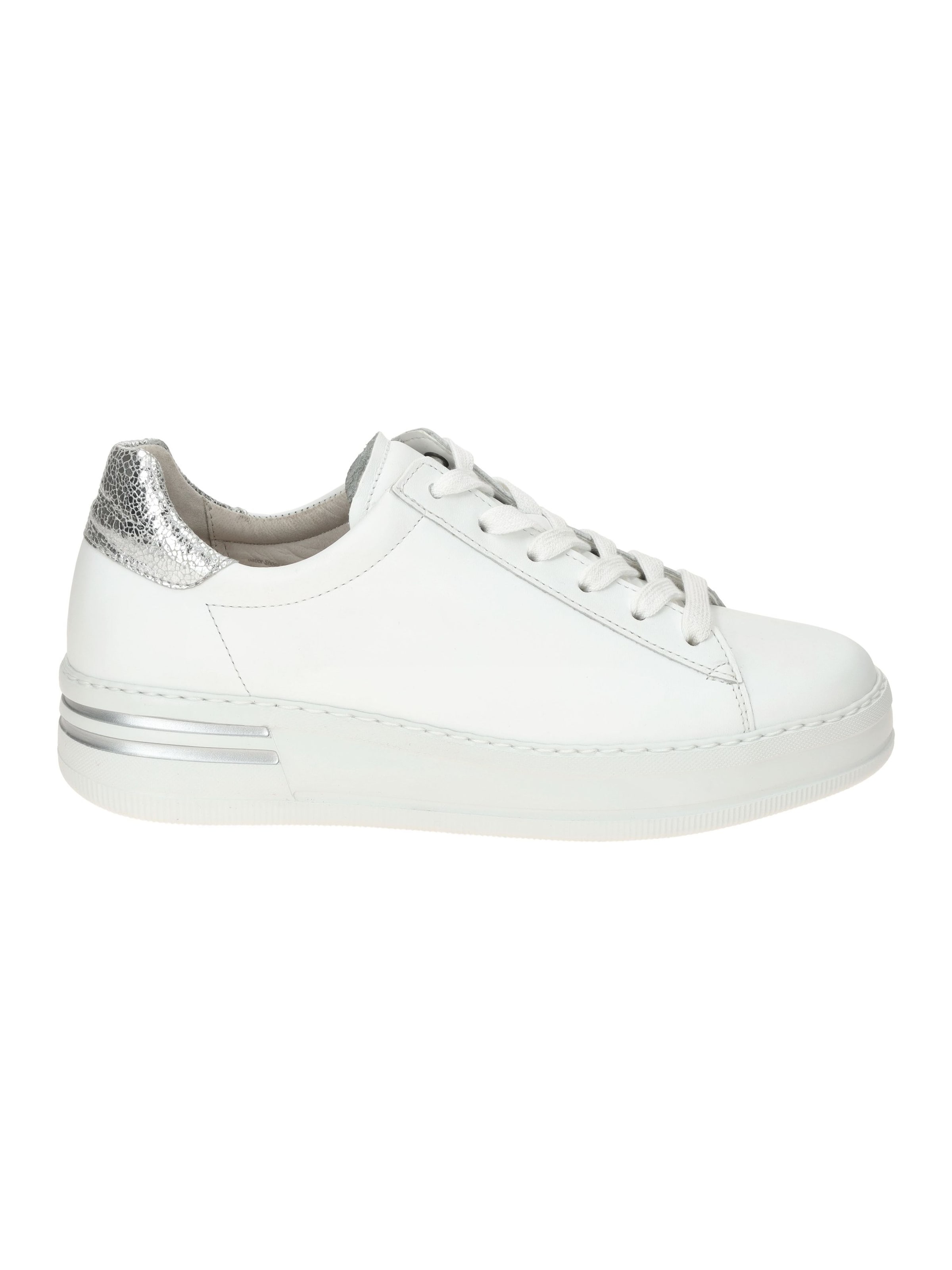 GABOR Schnürschuh 'Gabor Comfort Florenz Sneakers weiß silber metallic 86.395.51'‌‌‌‌‌‌‌‌‌ in Weiß