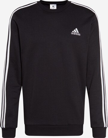 ADIDAS SPORTSWEAR Sport sweatshirt 'Essentials French Terry 3-Stripes' i svart: framsida
