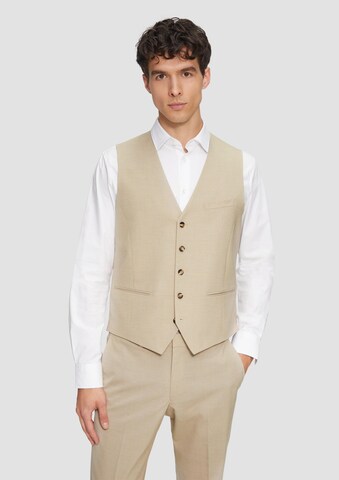 Gilet de costume ' S.OPURE ' s.Oliver BLACK LABEL en beige : devant