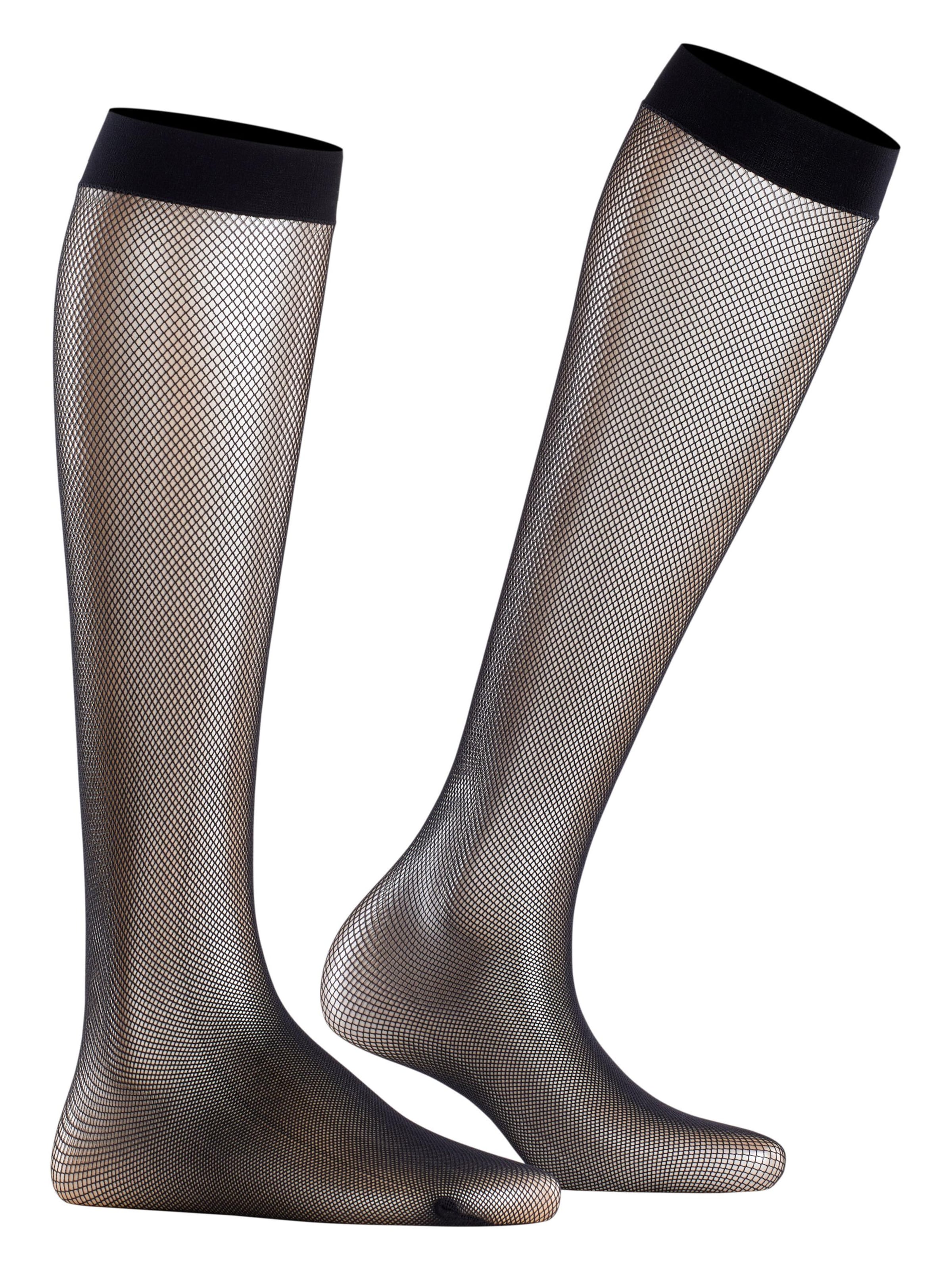 FALKE Over the Knee Socks 'Net' in Black