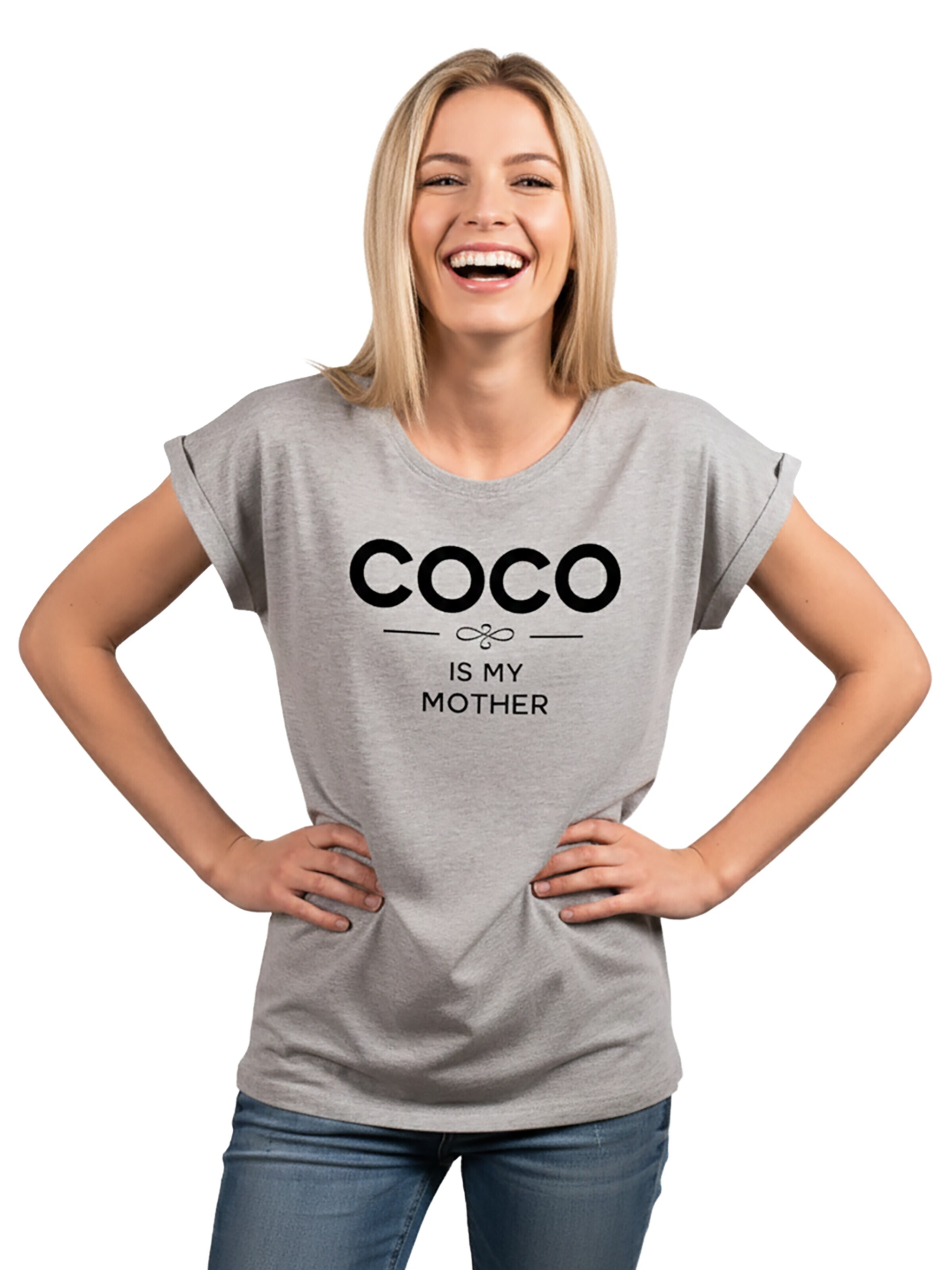 MAKAYA Shirt 'Cocois my Mother' in Grey: front