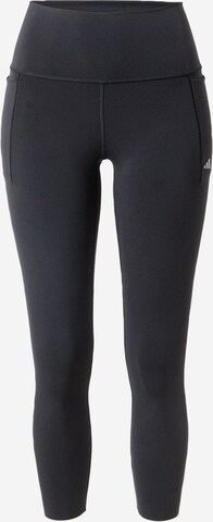 Skinny Pantalon de sport 'Optime Luxe' ADIDAS PERFORMANCE en noir : devant
