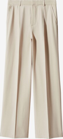 Regular Pantalon à plis MANGO en beige : devant