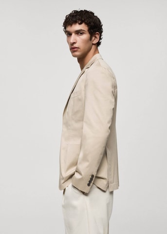 MANGO MAN Slim fit Suit Jacket 'Capri' in Beige