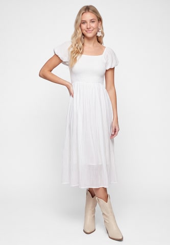 IZIA Summer Dress 'Boho' in White: front
