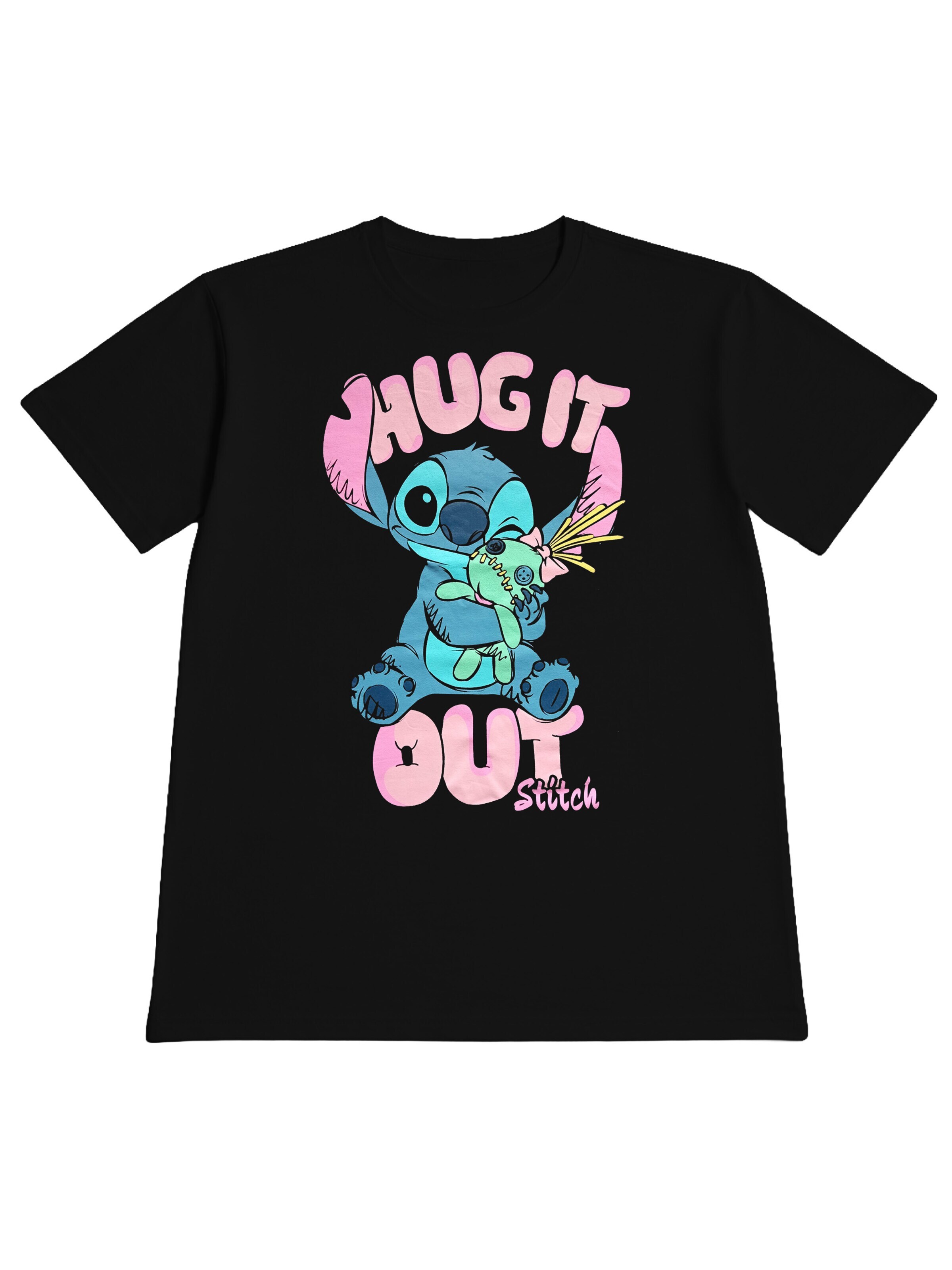 Disney Lilo & Stitch Shirt 'Hug it out'‌‌‌‌‌ in Schwarz