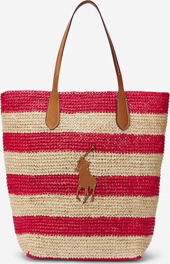 Polo Ralph Lauren Shopper in beige / braun / rot, Produktansicht