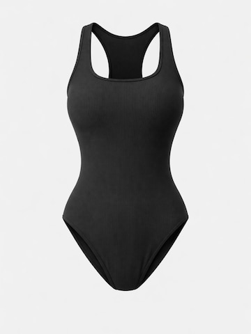 Body 'Leafletic Women’s Bodysuit' di LEAFLETIC in nero: frontale