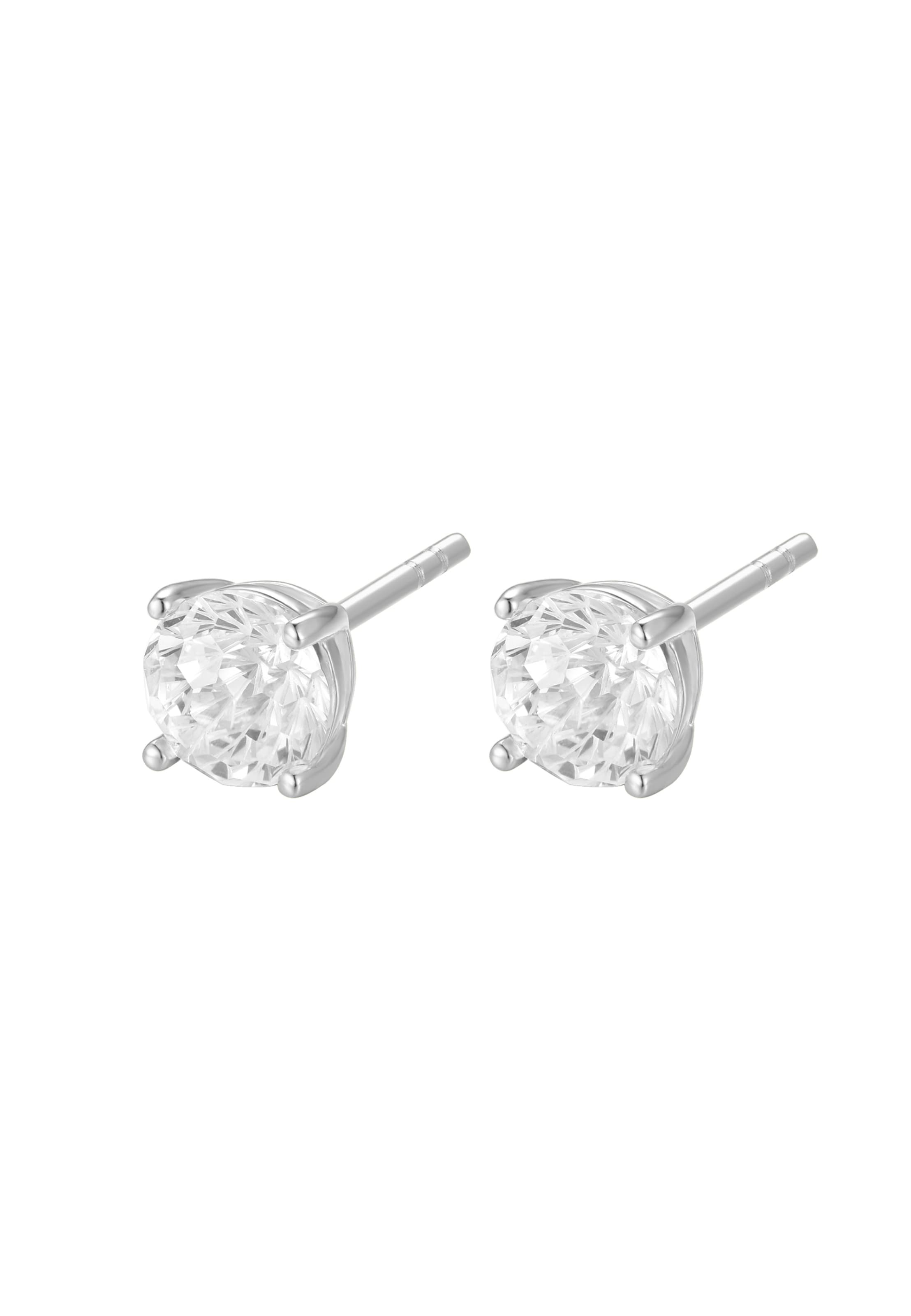 Nana Kay Earrings 'Classic Solitaire' in Silver: front