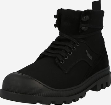 HUGO Red Lace-Up Boots 'Bustler' in Black: front