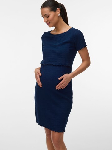 MAMALICIOUS Sukienka z dzianiny 'MLMilly June' w kolorze niebieski