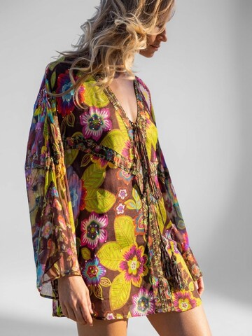 Miss June - Vestido 'Caftan Long Delilah' en marrón