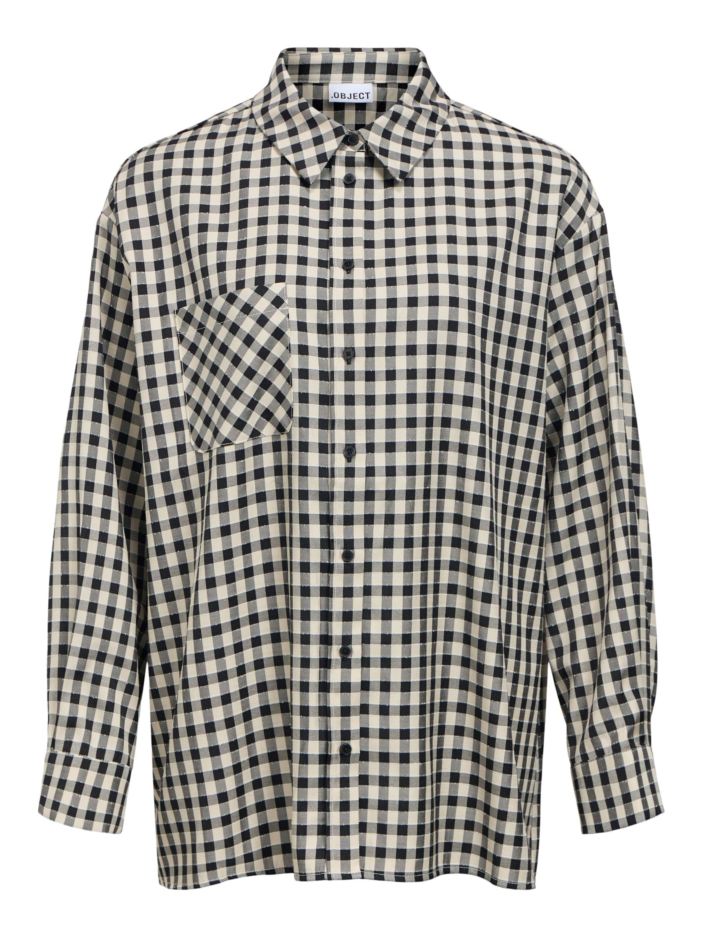 OBJECT Bluse i S i greige / sort, Produktvisning