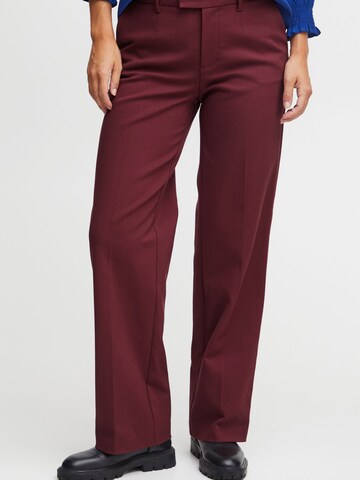 PULZ Jeans - Pierna ancha Pantalón de pinzas 'Bindy' en rojo