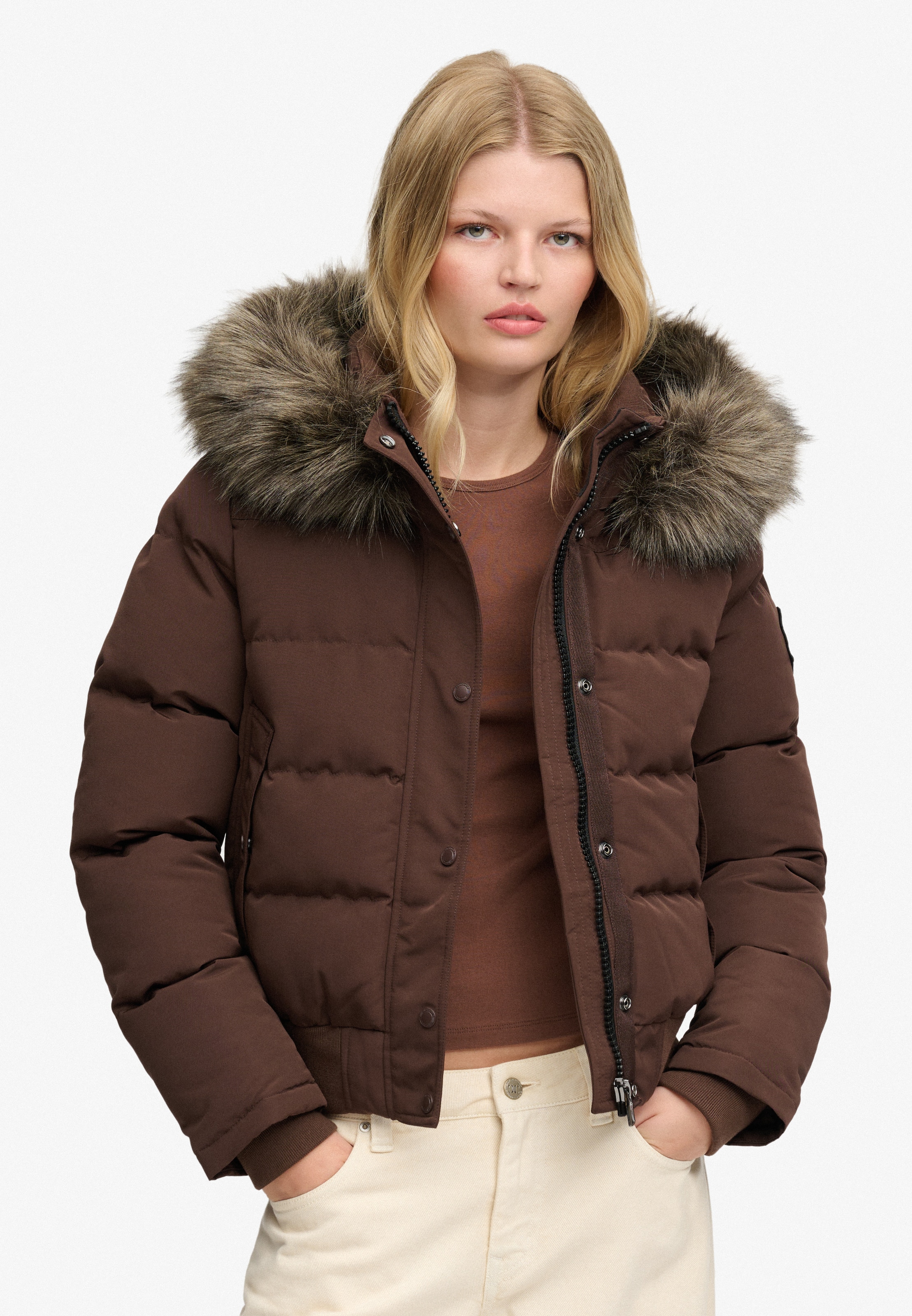 Superdry & Co Winter Jacket 'Everest' in Brown: front