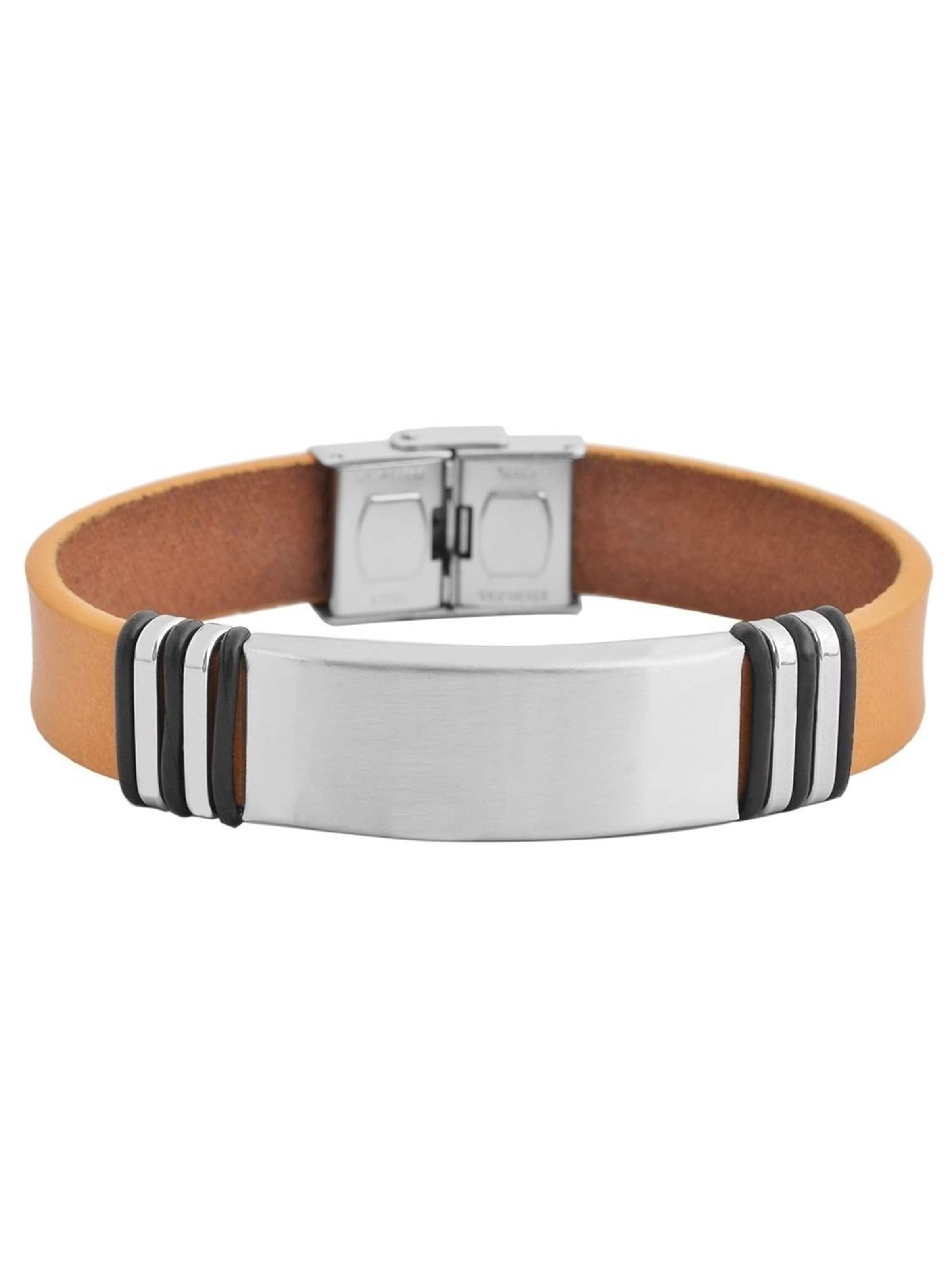 Akzent Armband 'Tim, silberfarbig, langlebig'‌‌‌‌‌‌‌‌‌ in Braun: Vorderseite