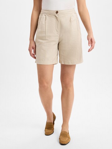 Franco Callegari Loose fit Pleat-Front Pants in Beige: front