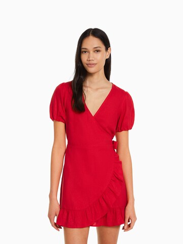 Bershka Obleka | rdeča barva: sprednja stran