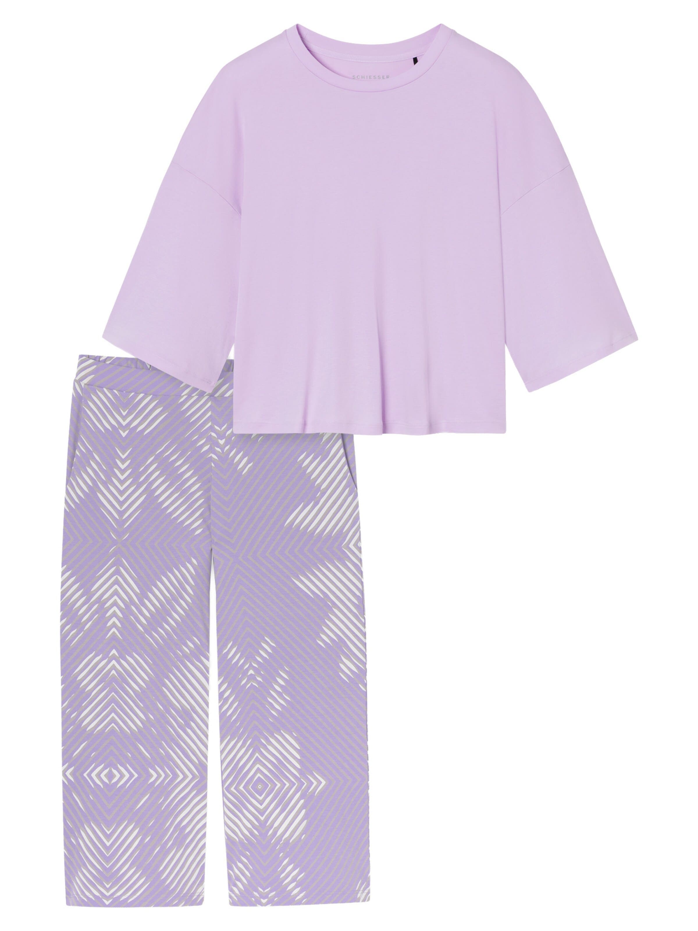 SCHIESSER Pyjama 'Modern Nightwear' in Lila: voorkant